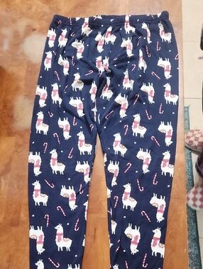 Lilly Pulitzer Navy Leggings with White Llama & Pink Accents